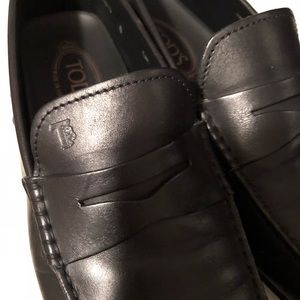 Tod’s Men’s Leather Penny Driver, Black sz 8